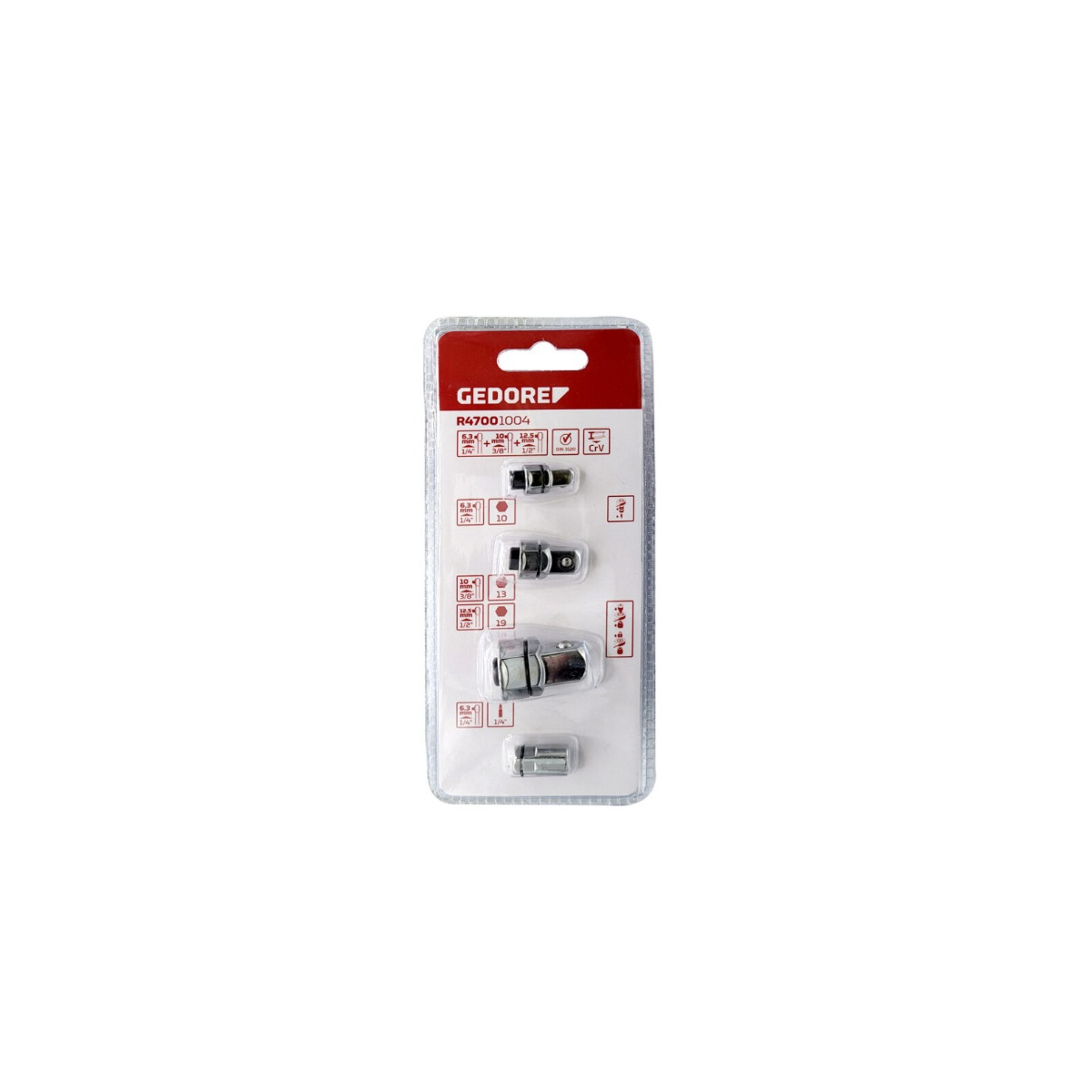 Jogo de Adaptador para Chave Catraca 4 Peças - GEDORE RED-3300061