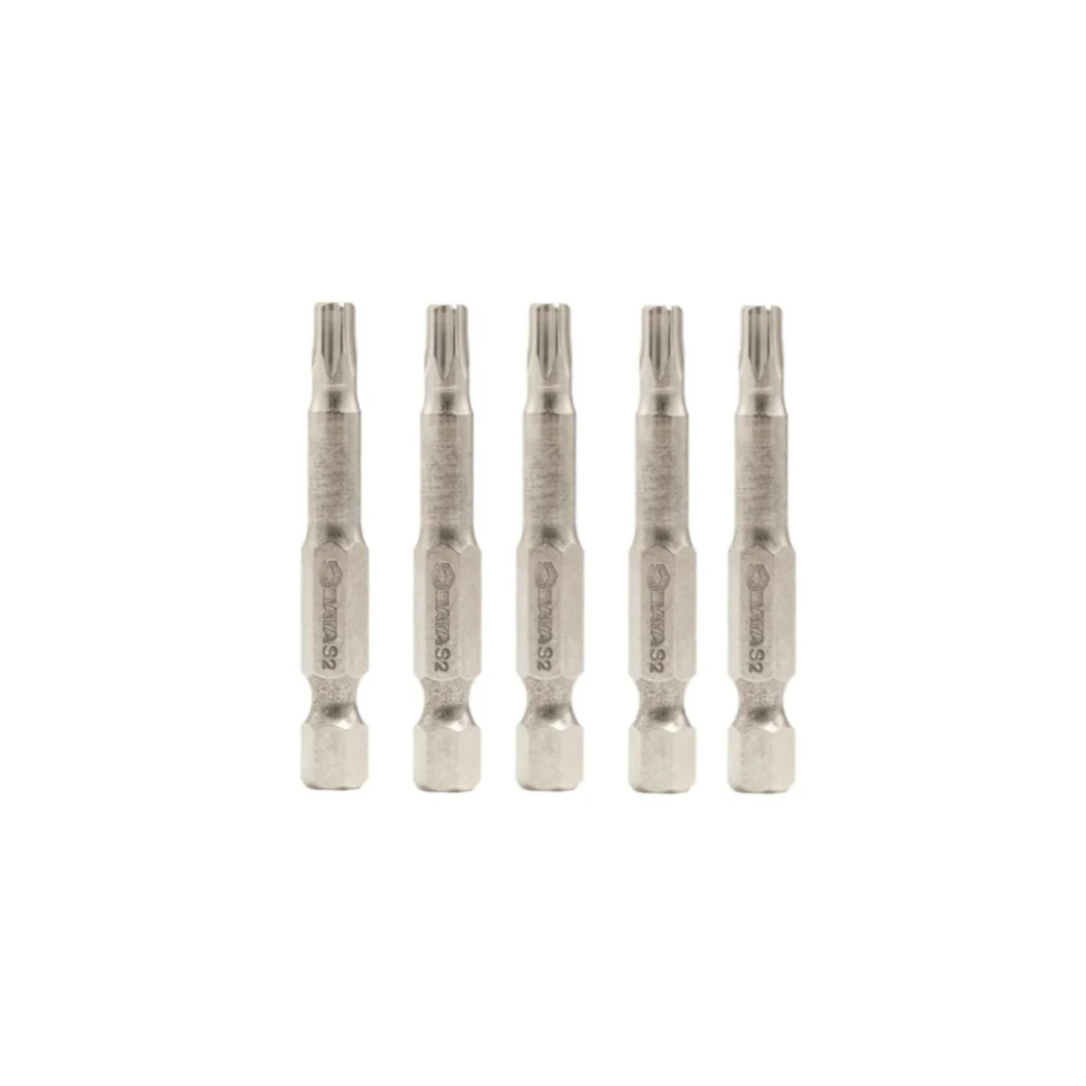 Jogo de Bits Torx T30 x 50mm Encaixe Sextavado 1/4" com 5 Peças - SATA-ST59337