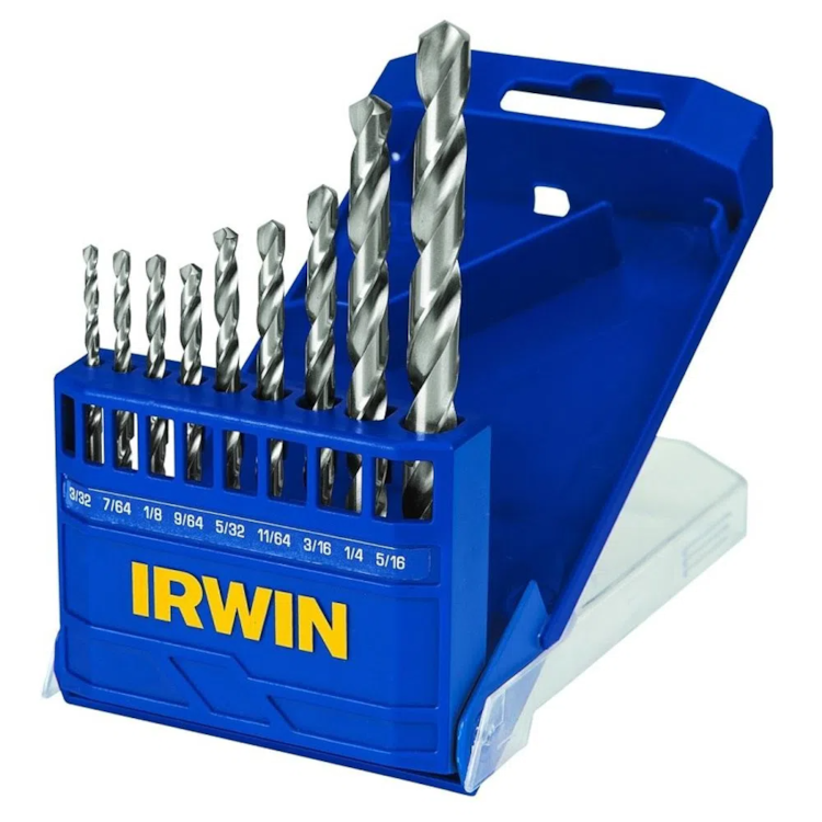 Jogo De Broca Aço Rápido 9 Peças 3/32 A 5/16 - IRWIN-1865291
