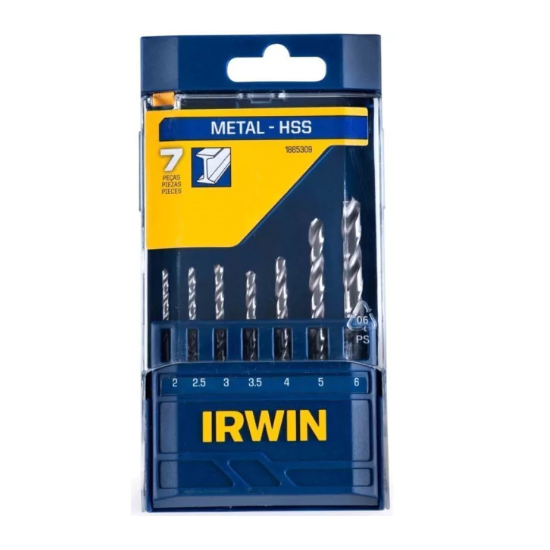 Jogo de Brocas para Metal HSS 2-6mm com 7 Peças - IRWIN-1865309