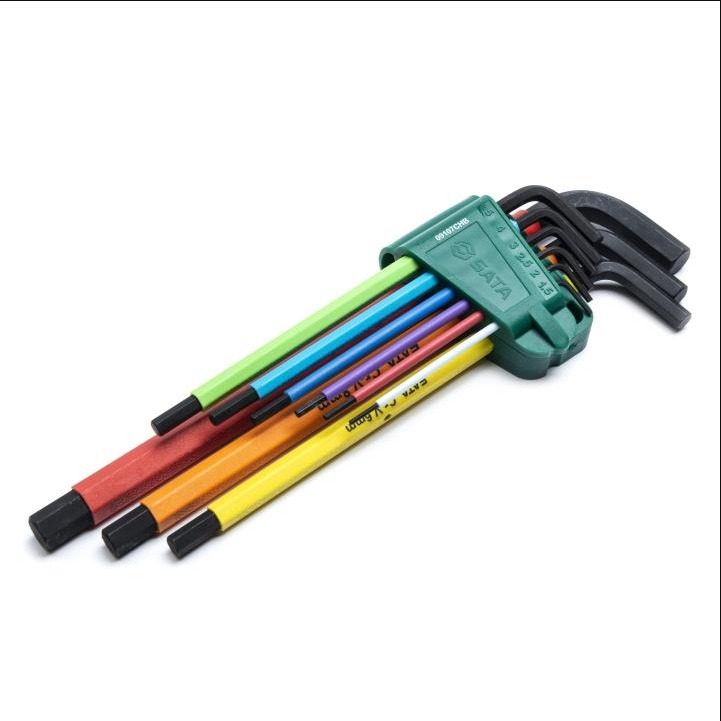 Jogo De Chave Allen Longa 9 Peças 1,5 A 10mm Color - SATA-ST09107CHBSJ