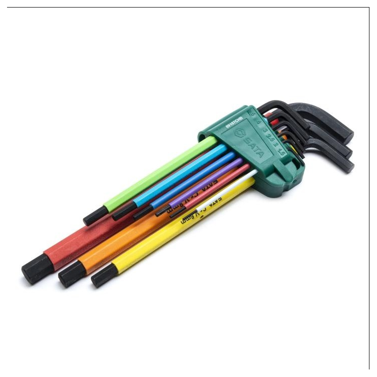 Jogo De Chave Allen Longa 9 Peças 1,5 A 10mm Color - SATA-ST09107CHBSJ