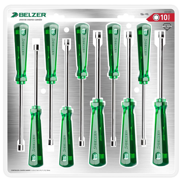 Jogo De Chave Canhão 4 a 13 mm 10 Peças - BELZER - 252010BN