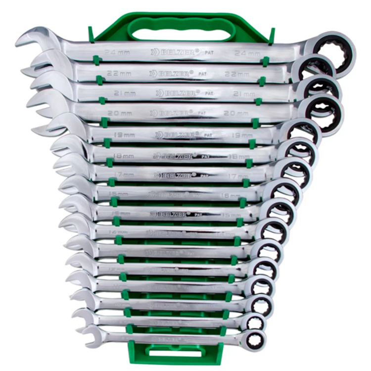 Jogo De Chave Combinada Com Catraca 16 Peças 8-24mm - BELZER - 9416BJ