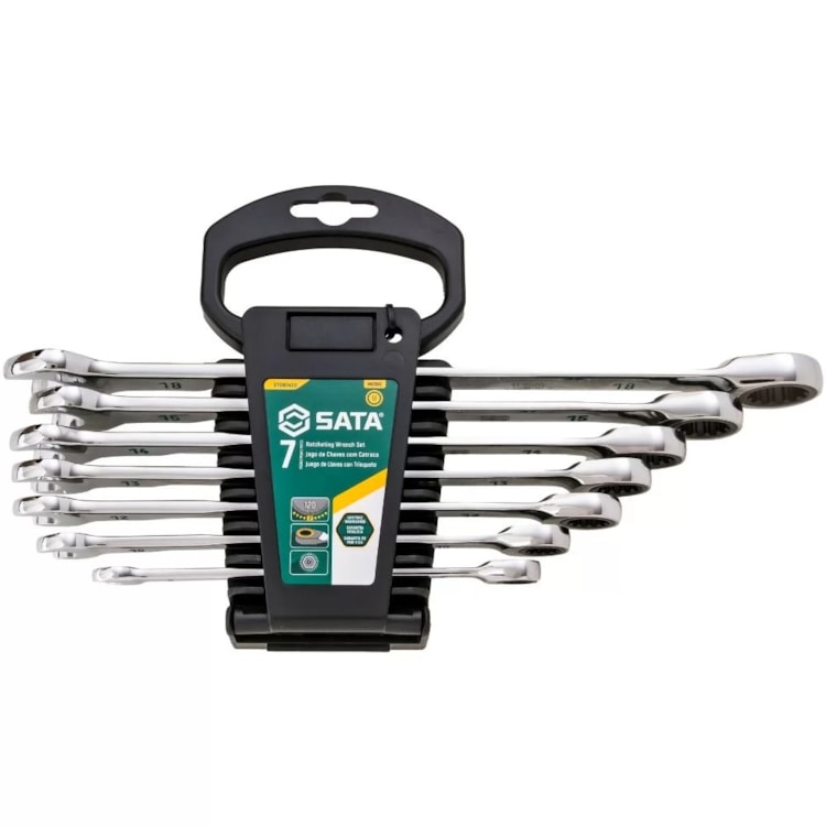 Jogo de Chave Combinada com Catraca 7 Peças 8-18mm - SATA-ST08043U
