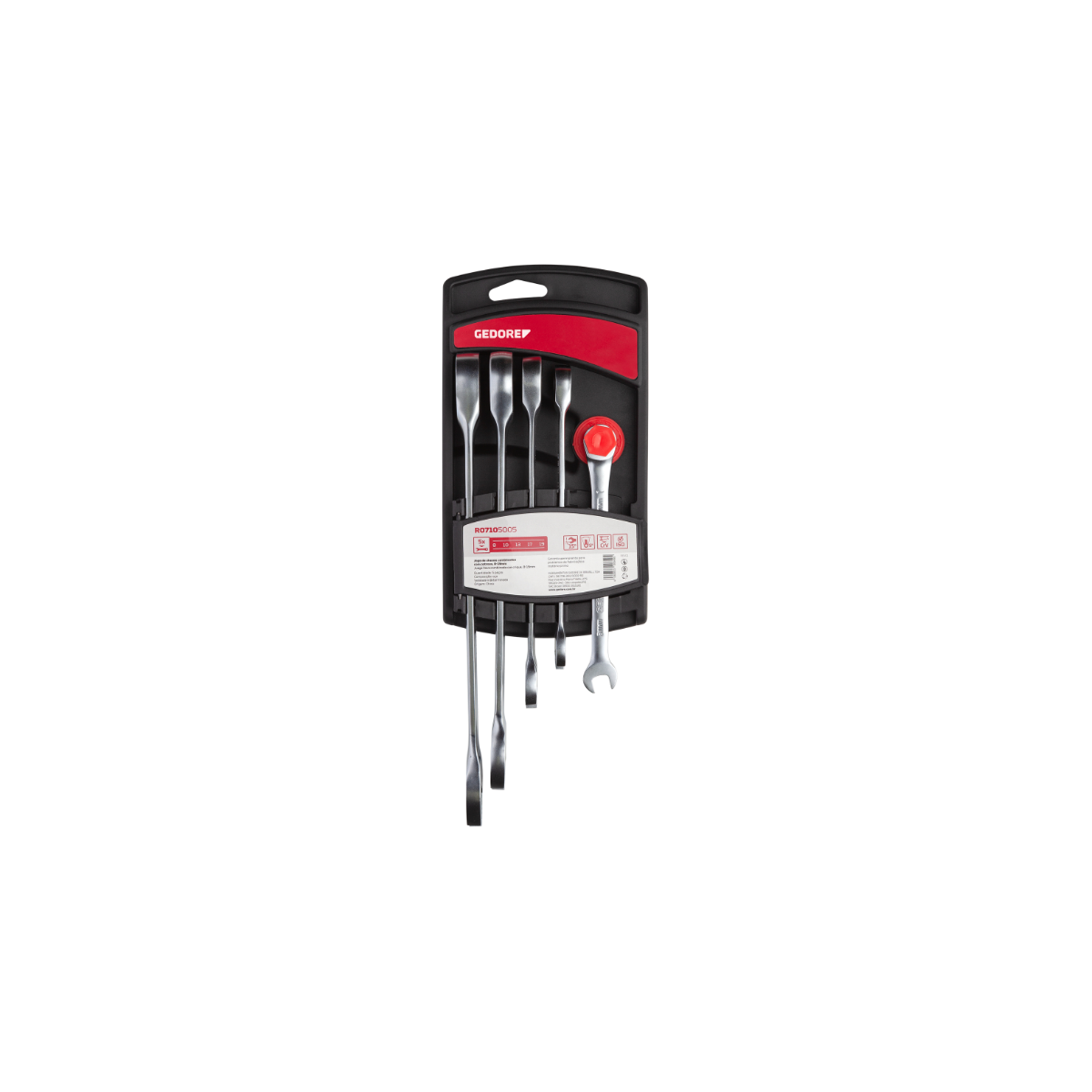 Jogo de Chave Combinada com Catraca 8 A 19mm 5 Peças - GEDORE RED-3300849