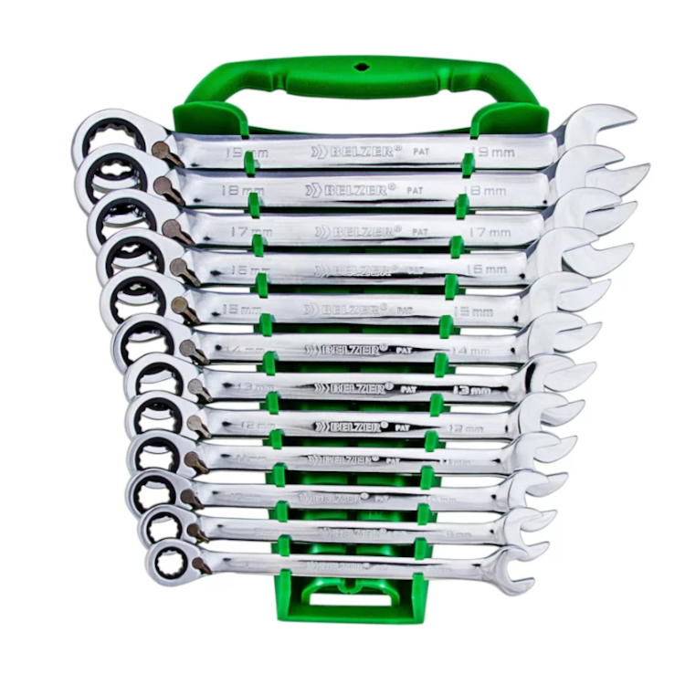 Jogo De Chave Combinada Com Catraca Reversível 8-19mm 12 Peças - BELZER - 9620BJ