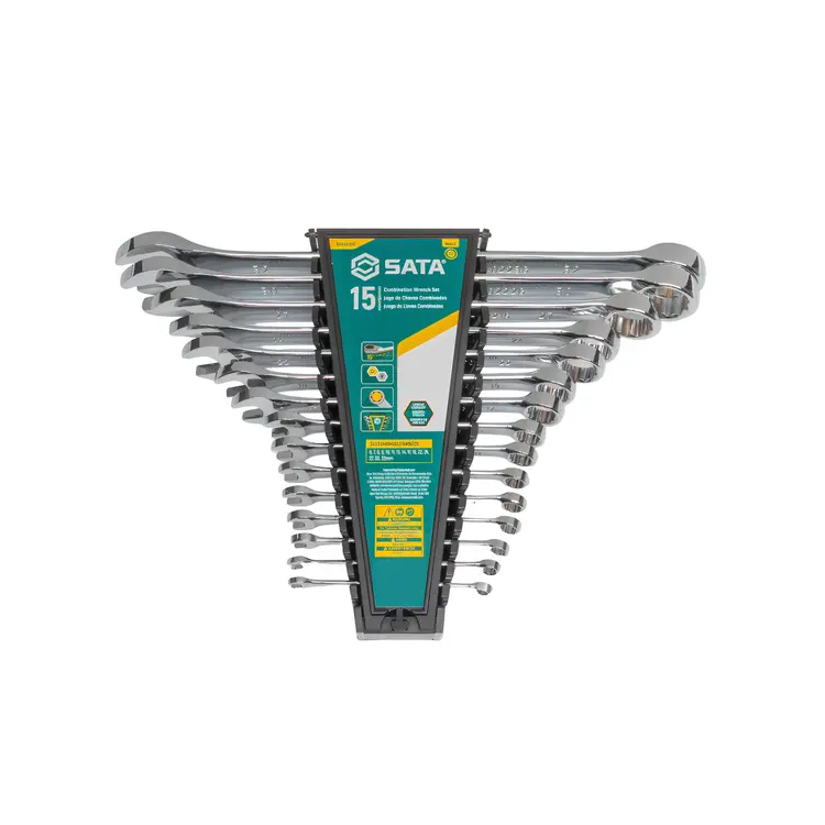 Jogo de Chave Combinada Cromadas 15 Peças 6 A 32mm - SATA-ST08002G