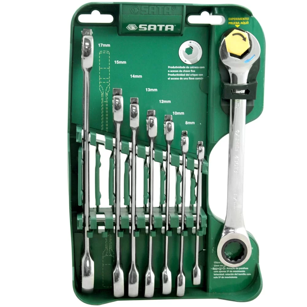 Jogo De Chave Combinada Speedy Com Catraca 8-19mm 8 Peças - SATA