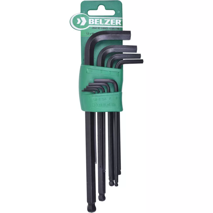 Jogo De Chave Hexagonal Abaulada 1,5 a 10mm - BELZER - 220890SBR
