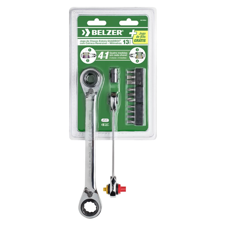Jogo De Chave Quadbox Com Bit 8-19 mm - BELZER - 85210DBJ