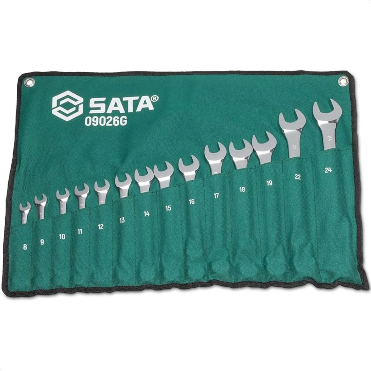 Jogo de Chaves Combinadas de 8 a 24mm com 14 Peças - SATA-ST09026G