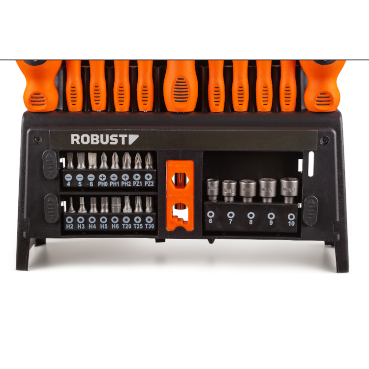 Jogo de Chaves de Fenda Bits e Soquete 39" Pecas - ROBUST-S49001039