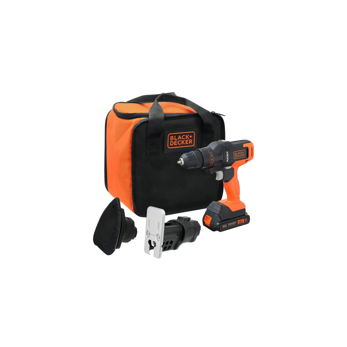 Jogo de Ferramentas combinado Matrix c/ 3 cabeçotes 20V MAX Íon de Lítio - MTX20K3B-BR-BLACK&DECKER