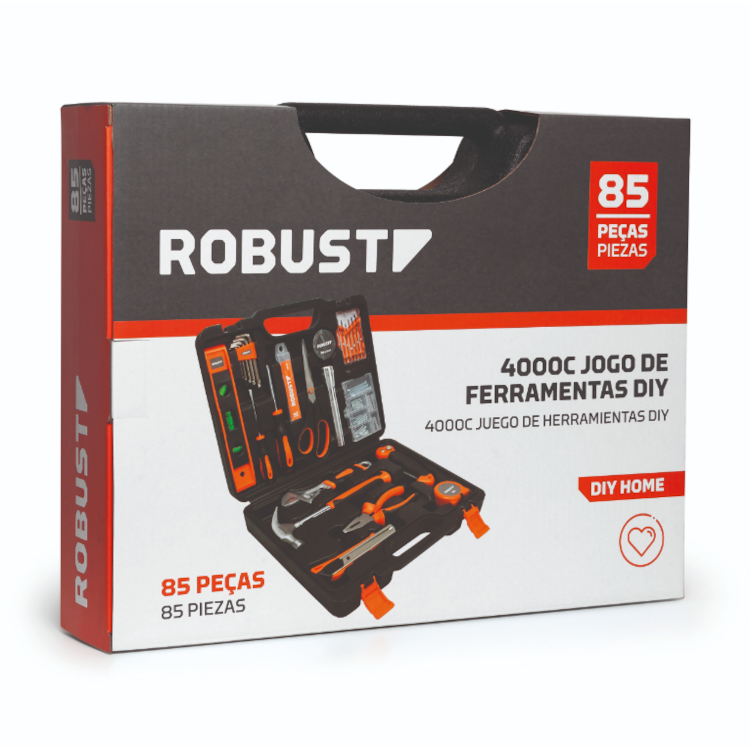 Jogo de Ferramentas Diy 4000C Kit com 85 Pecas - ROBUST-S21003085