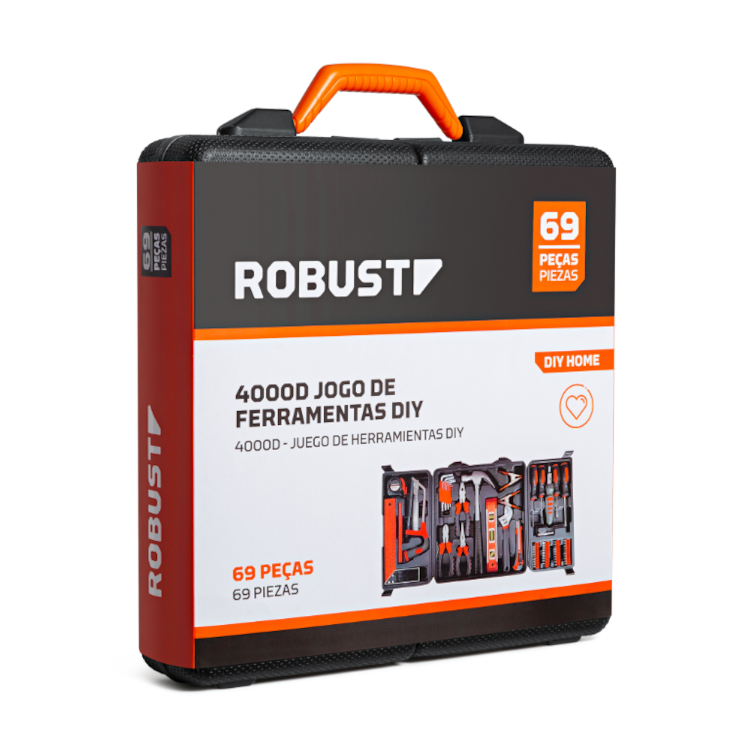 Jogo de Ferramentas Diy 4000D Kit com 69 Pecas - ROBUST-S21003069