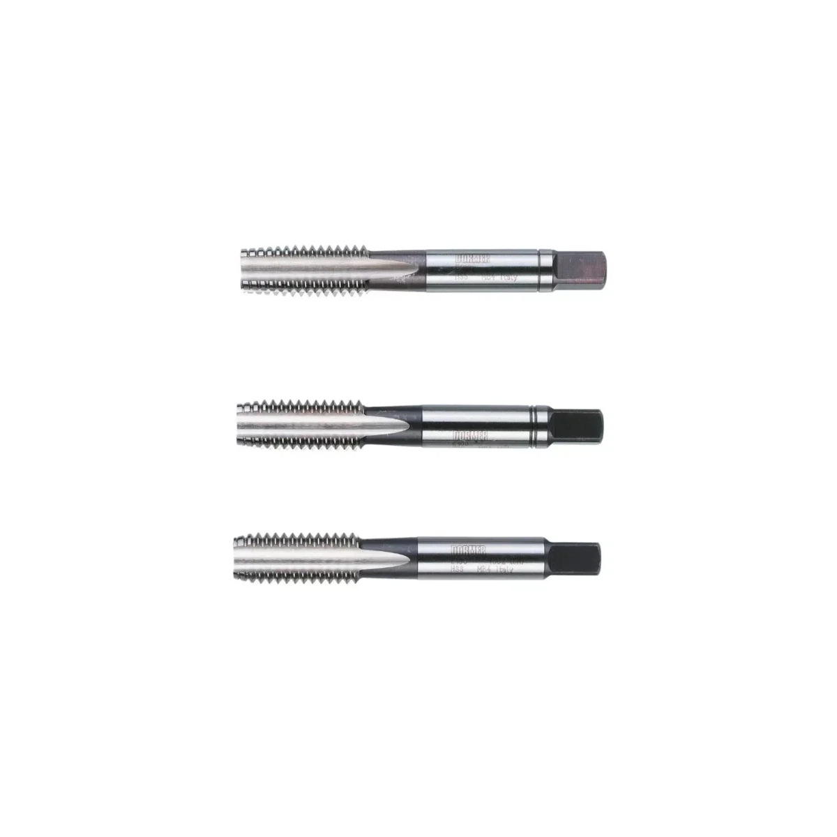 Jogo de Macho Manual M4 x 0,70 mm HSS DIN 352 com 3 Peças - DORMER-E100M4NO8