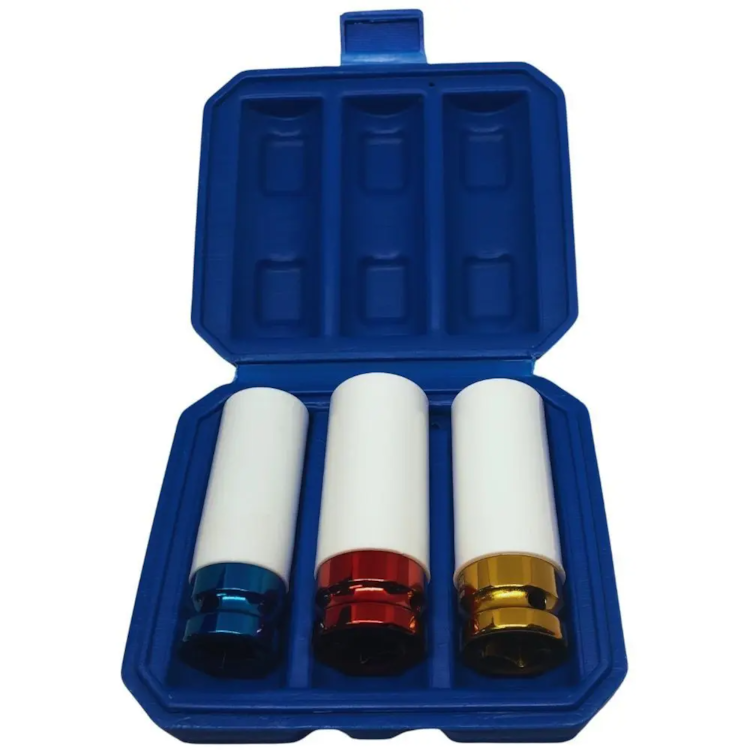Jogo de Soquete 1/2 17 A 21 Mm Sextavado Longo Impacto Leve 3 Peças - LDR-PRO1721K