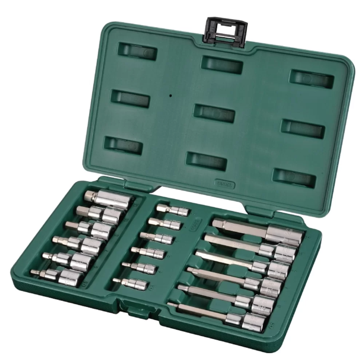 Jogo De Soquete Com Bits Hexagonais 1/4 1/2 - SATA - ST09053SJ
