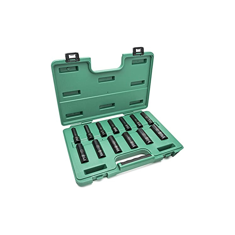 Jogo De Soquete De Impacto Longo 1/2 10-24MM 13 Peças - SATA-ST34398T
