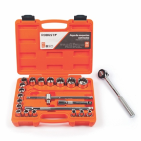 Jogo de Soquete Estriado 1/2" 22" Pecas 60230 - ROBUST-060230