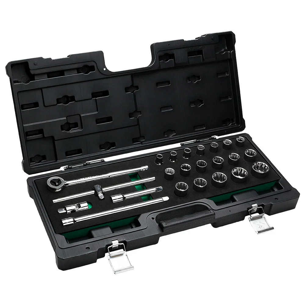 Jogo De Soquete Estriado 34 pecas enc 3/8 - BELZER - 203403MPBJ