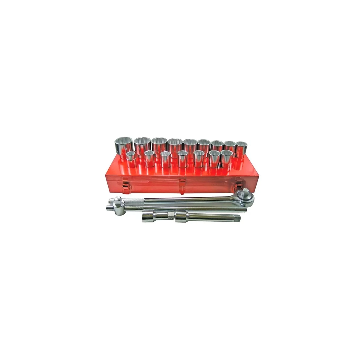 Jogo de Soquete Estriado Com 21 Peças 3/4"19 a 50mm - EDA-9PC