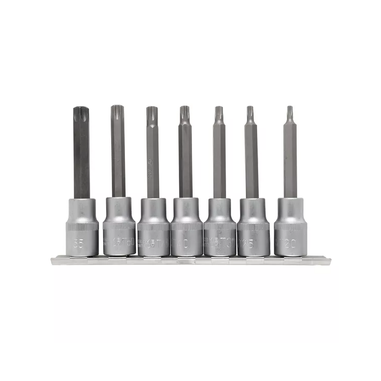 Jogo De Soquetes Bits Torx Longo 1/2