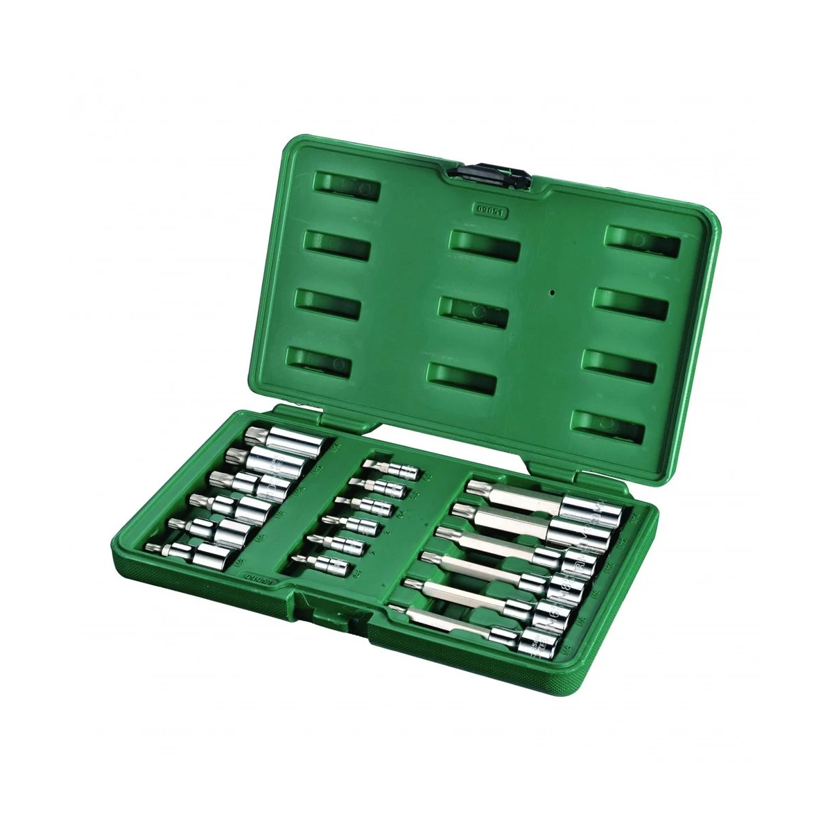 Jogo de Soquetes com Bits Multidentado 1/4 - 1/2 Pol. 18 Peças - SATA-ST09051SJ