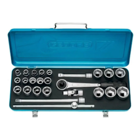 Jogo de Soquetes Estriados 10 a 32mm Encaixe 1/2" com 25 Peças - GEDORE 015557