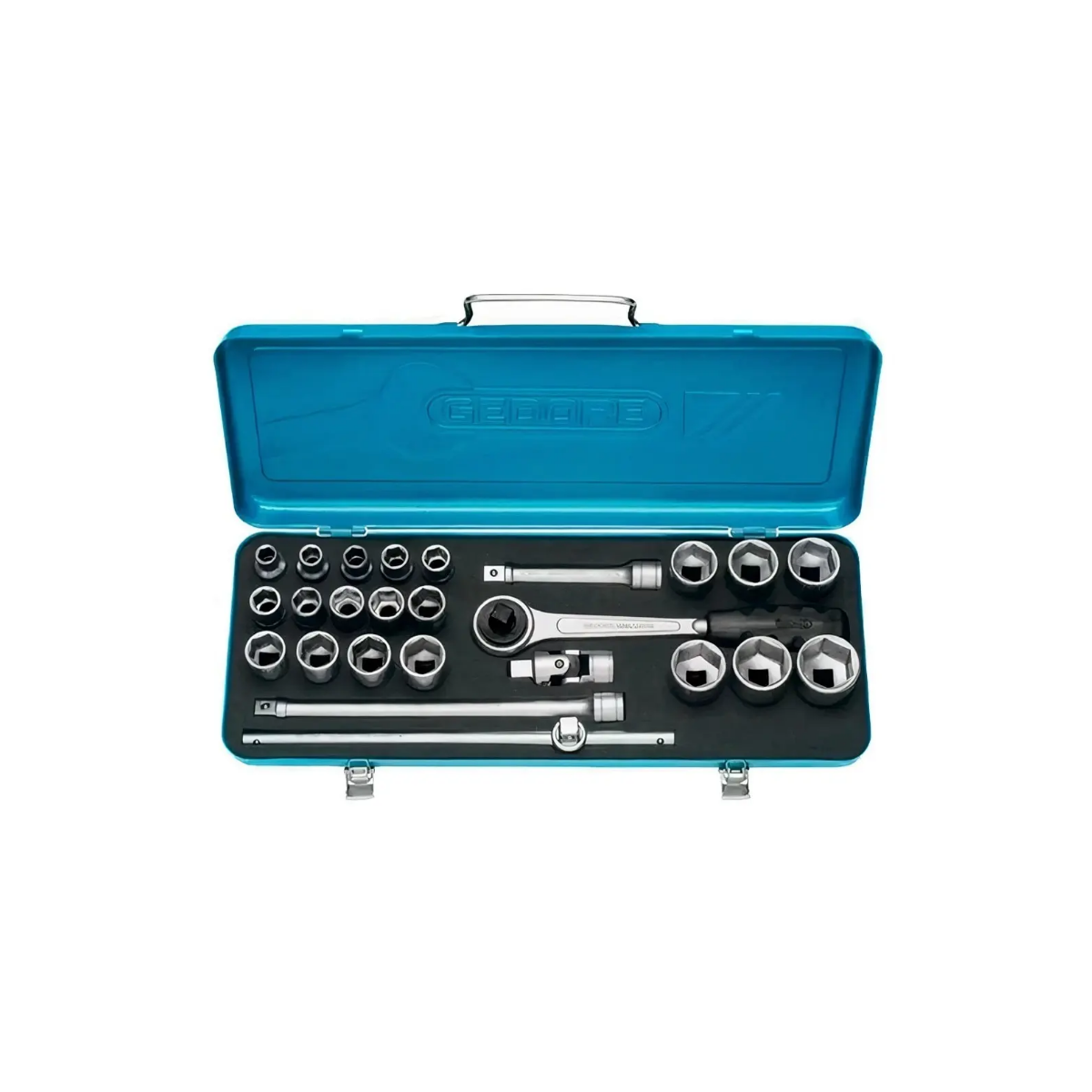 Jogo de Soquetes Estriados 10 a 32mm Encaixe 1/2" com 25 Peças - GEDORE 015557