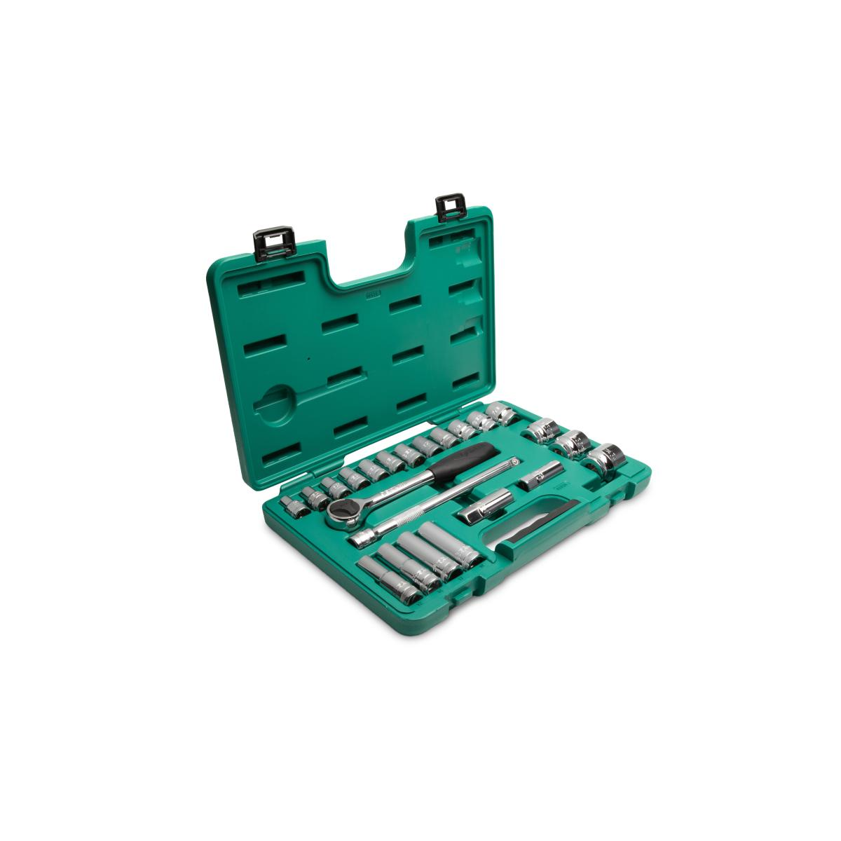 Jogo De Soquetes Sextavado de 1/2" com 23 Peças - SATA-ST09526