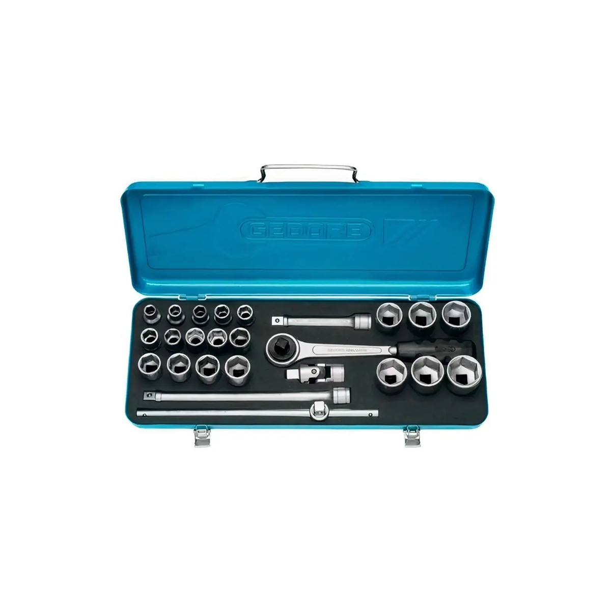 Jogo de Soquetes Sextavados 10 a 32mm Encaixe 1/2" com 25 Peças - GEDORE 015503