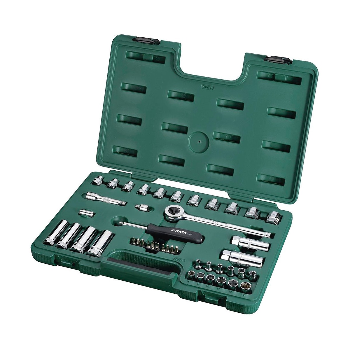 Jogo de Soquetes Sextavados com 44 peças com Encaixe de 1/4" e 3/8'' - SATA-ST09527
