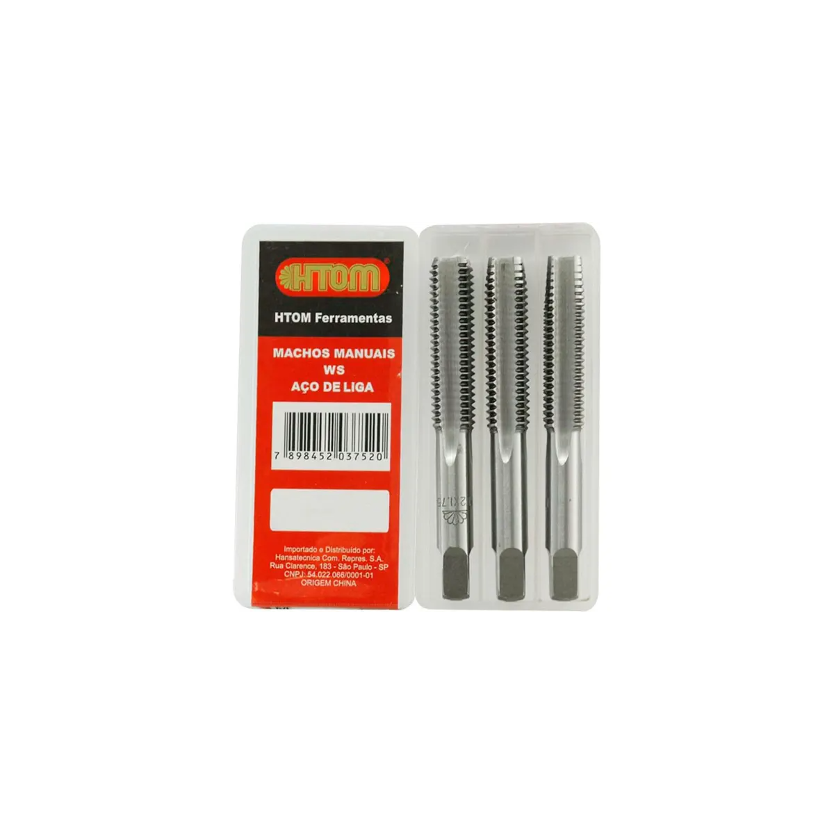 Jogo Macho Manual M8 x 1,25mm Aço Liga WS 3 Peças -22930
