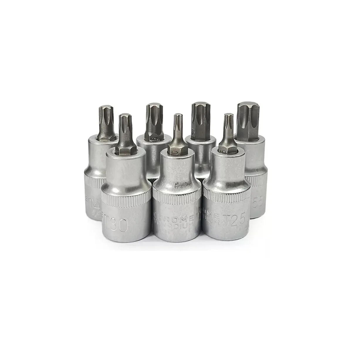 Jogo Soquete Bits Torx 1/2 Pol T20 A T55 7 Peças - EDA-0LH
