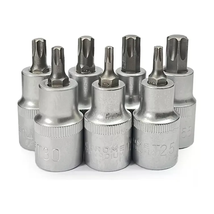 Jogo Soquete Bits Torx 1/2 Pol T20 A T55 7 Peças - EDA-0LH