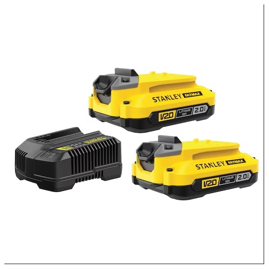Kit 2 Baterias com Carregador + Bolsa 2Ah 20v - STANLEY-SCB222CK-BR