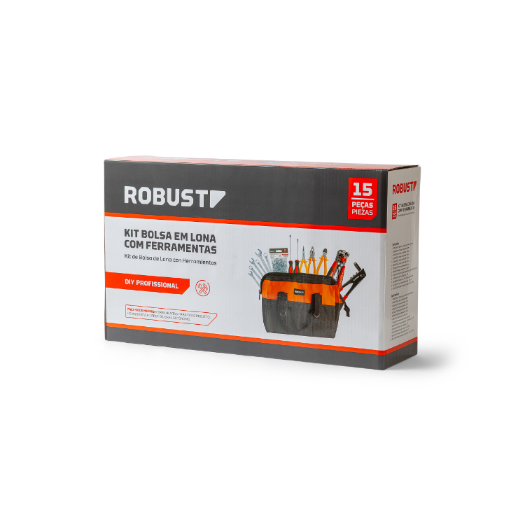 Kit Bolsa em Lona com Ferramentas 15 Pecas - ROBUST-S21702015