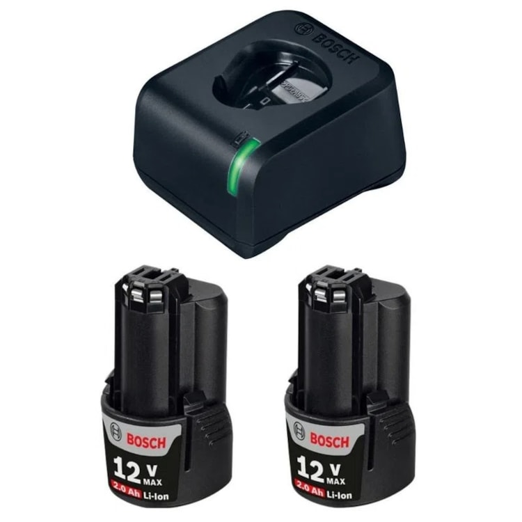 Kit C/ Carregador de Baterias GAL 12V-20 e 2 Baterias 12V 2Ah - BOSCH-1600A021KS