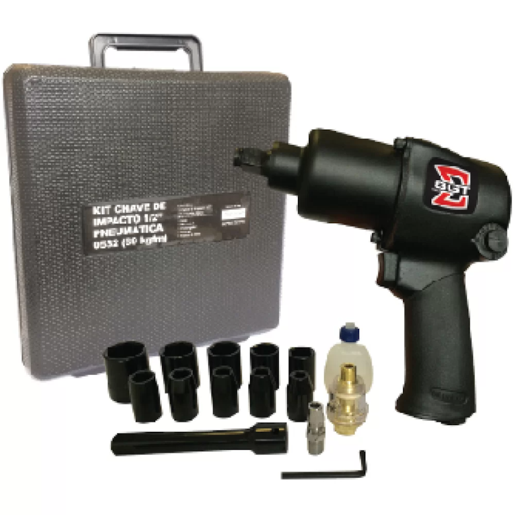 Kit Chave de Impacto 1/2 Pol. 69Kgf.m com Maleta - SIGMA TOOLS-701053201