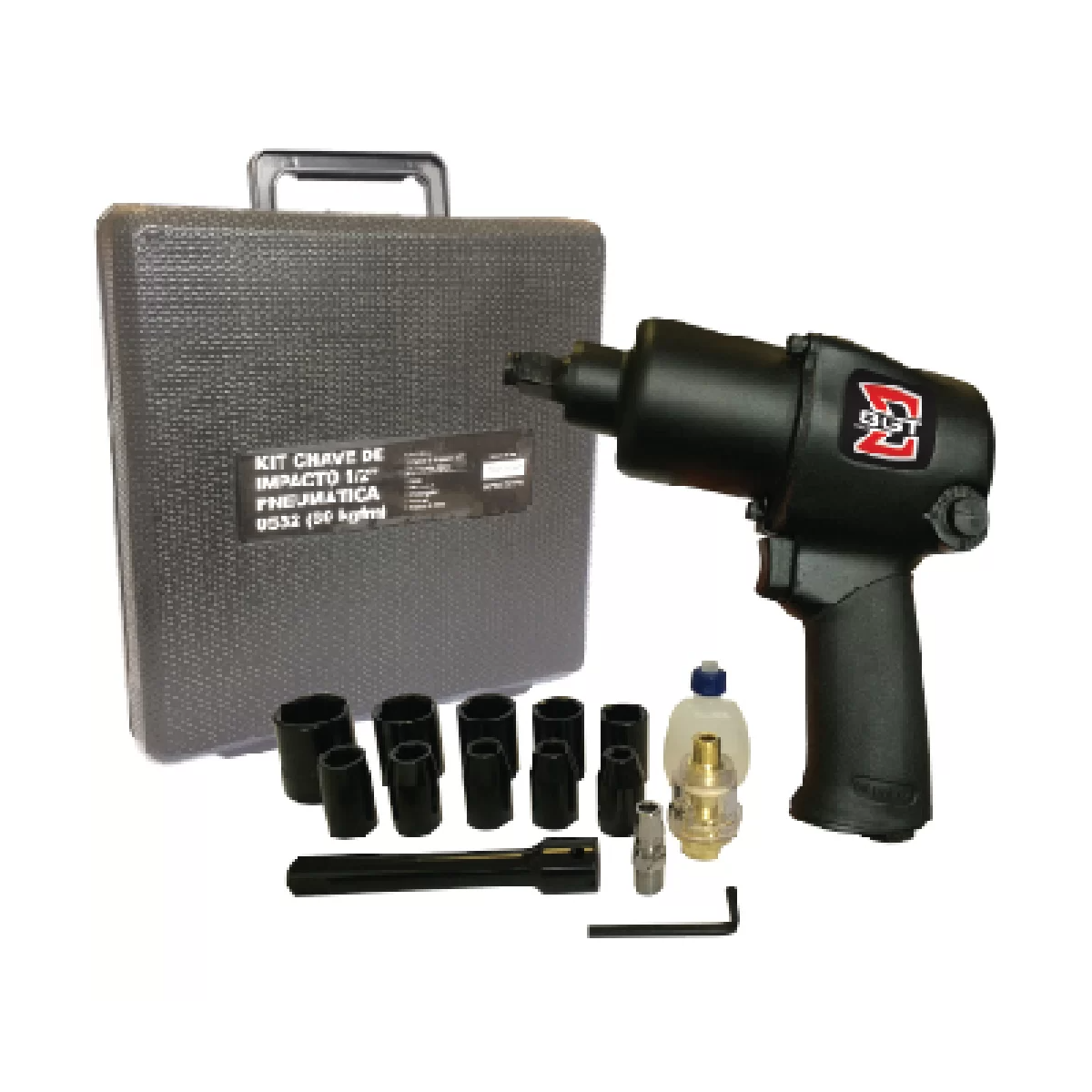 Kit Chave de Impacto 1/2 Pol. 69Kgf.m com Maleta - SIGMA TOOLS-701053201