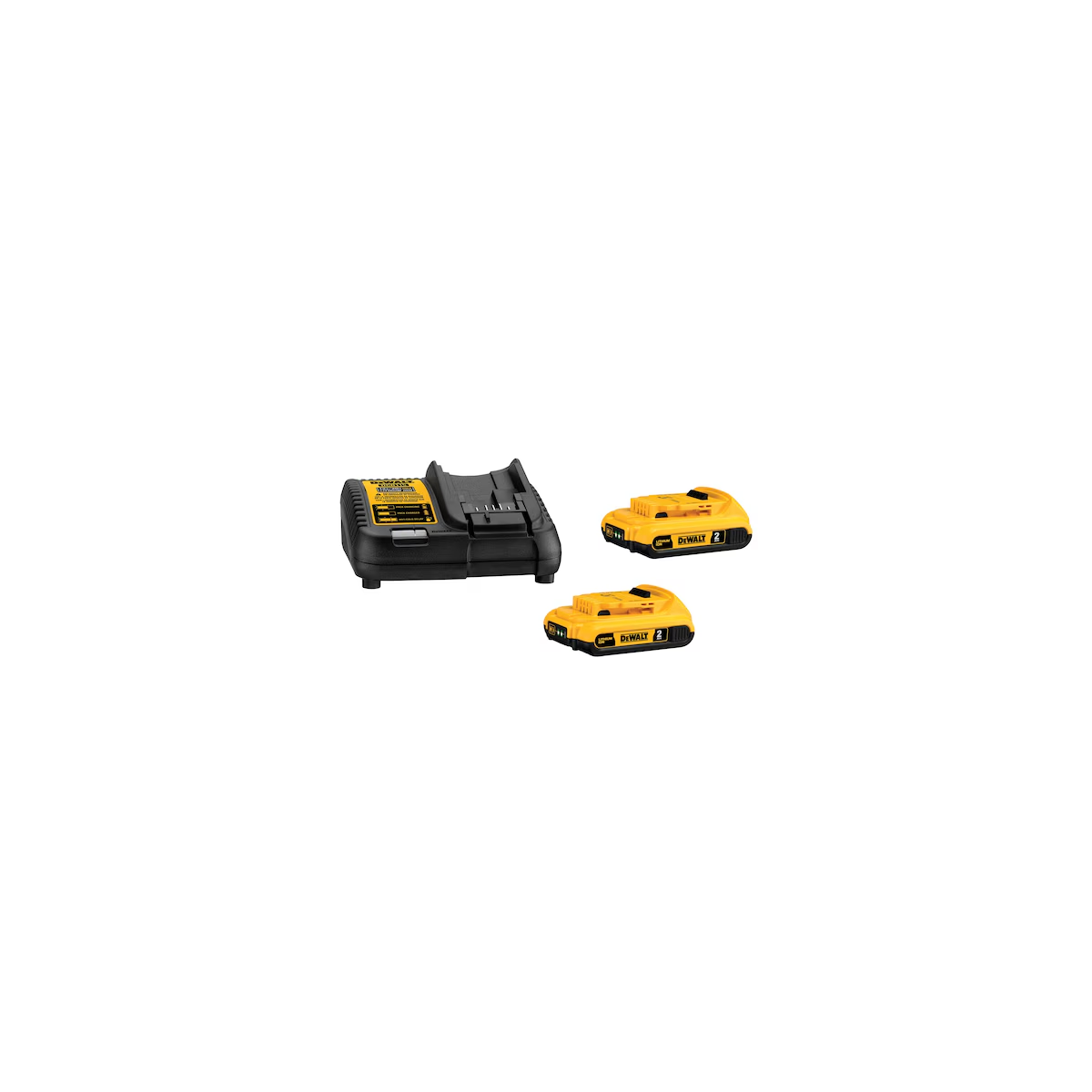 Kit com 2 Baterias 2.0AH 20V (DCB203) + carregador DCB107 - DEWALT-DCB203C2BR