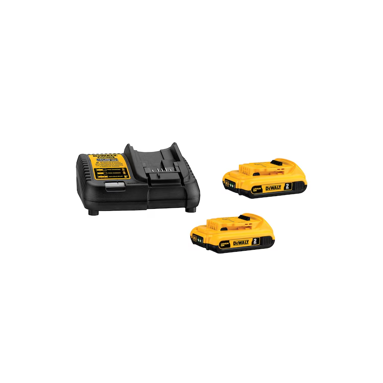 Kit com 2 Baterias 2.0AH 20V (DCB203) + carregador DCB107 - DEWALT-DCB203C2BR