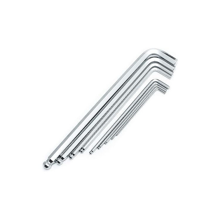 Kit de Chaves Hexagonal Abaulada 9 Peças com Braço Extra Longo1,5mm - 10mm - SATA-ST09124SJ