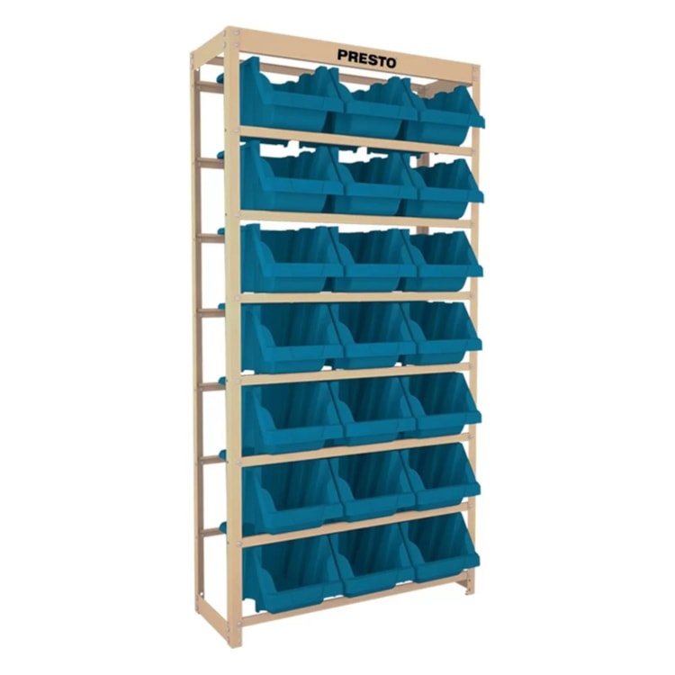 Kit Estante Gaveteiro Com 21 Gavetas Prática Nr. 7 Azul - PRESTO-93012