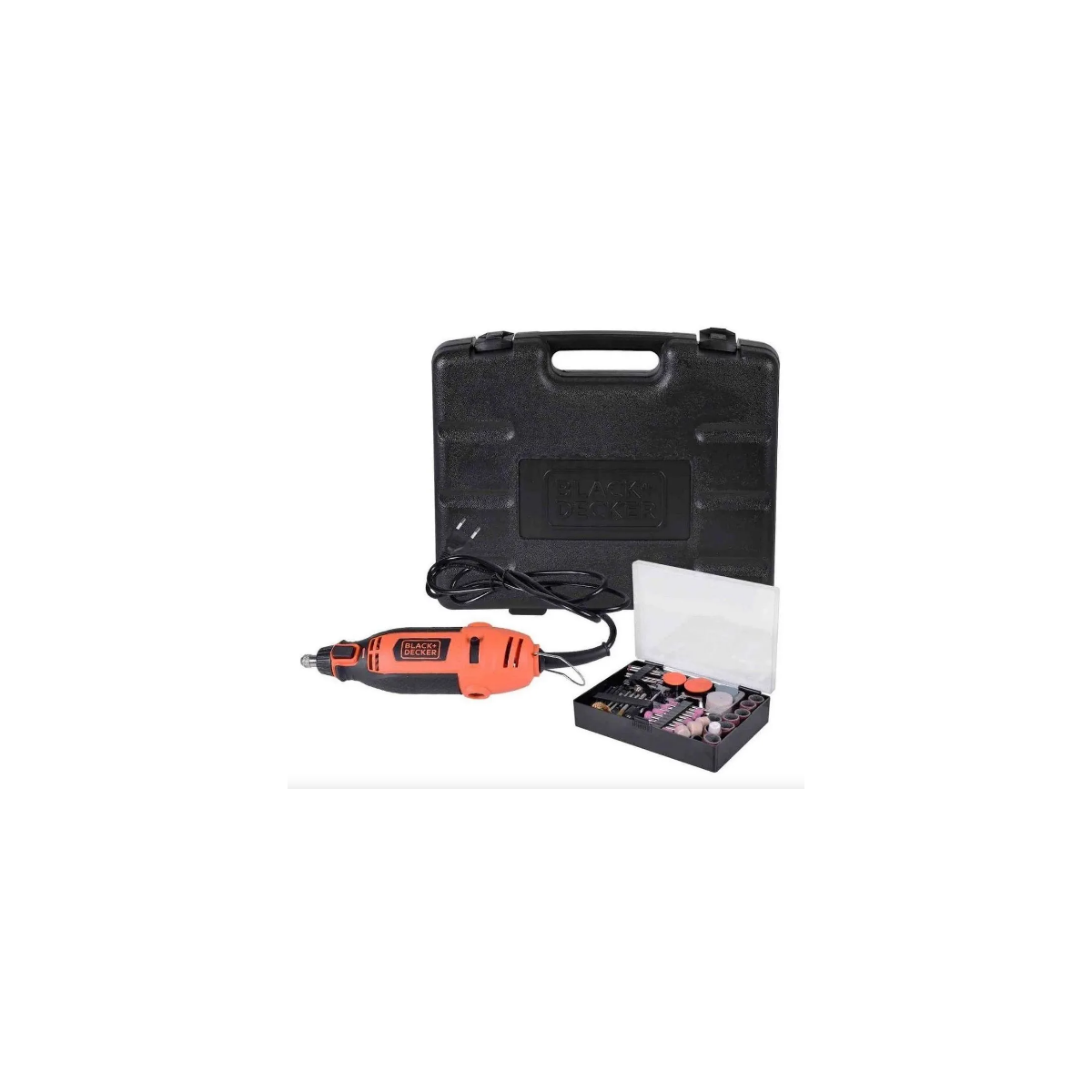 kit Micro Retifica 35.000RPM Com Controle Torque 180W 220V 113 Peças e Maleta - BLACK&DECKER-RT18KA-B2