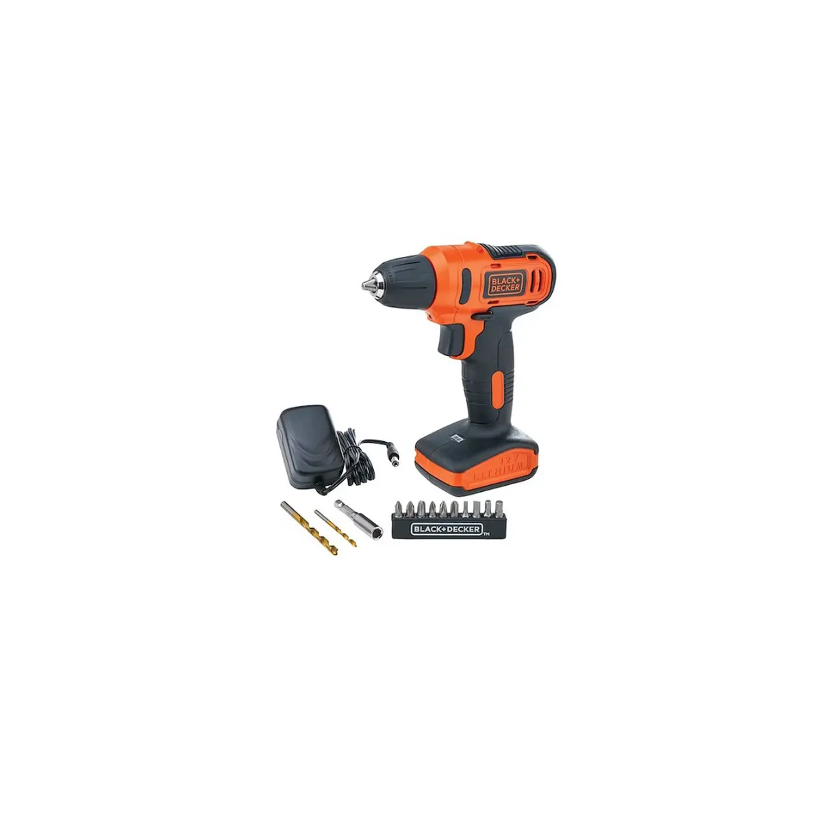 Kit Parafusadeira / Furadeira 3/8" (10mm) 12V Íon de Lítio com 13 Acessórios e Caixa Transparente, Bivolt - BLACK&DECKER-LD12SP-BR