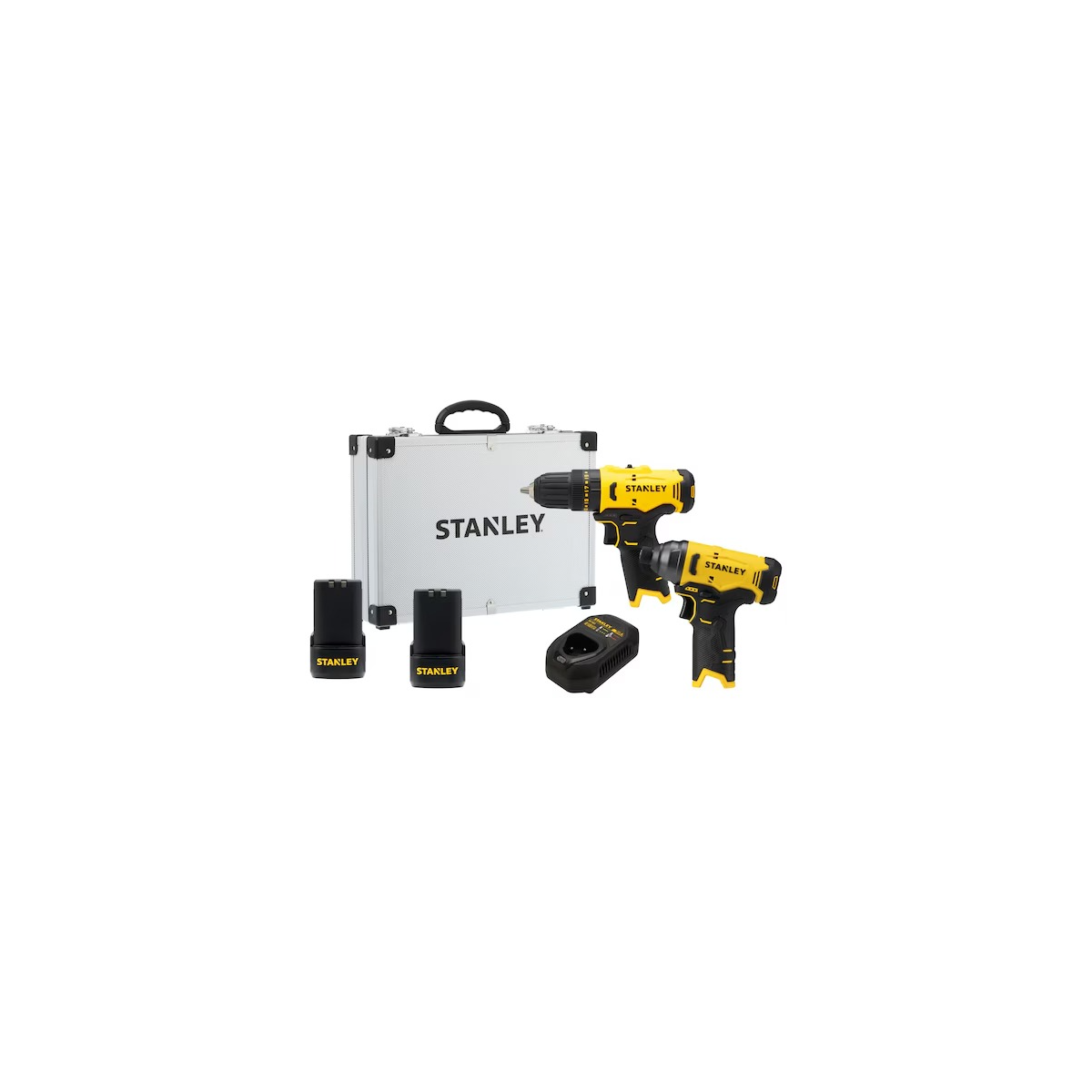 Kit Parafusadeira/Furadeira De Impacto 3/8 10 mm 2 Baterias + 1 Carregador + 1 Maleta - STANLEY-SCHI10D2FK-BR