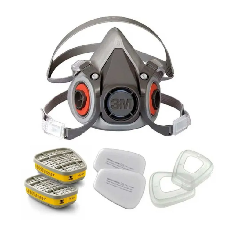 Kit Respirador com Cartucho, Filtro e Retentor 6200 - 3M-HB004643753